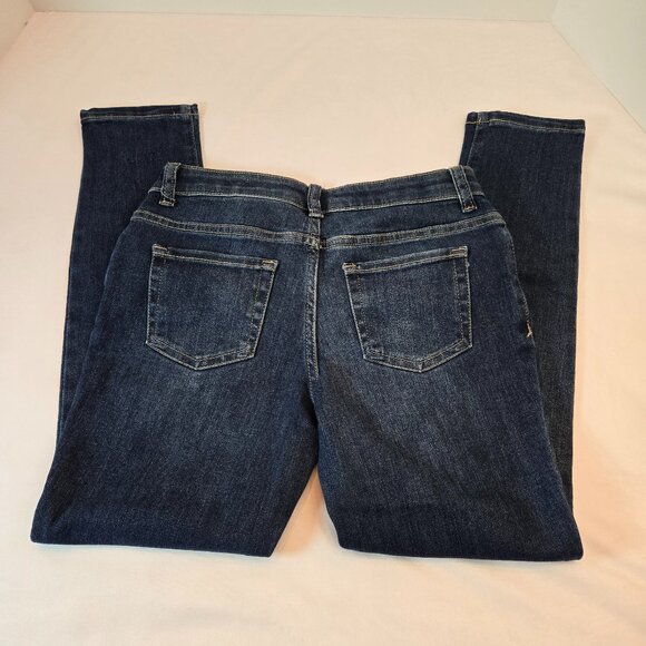 UNIVERSAL THREADS Girl's Mid Rise Skinny Jeans Adjustable Waist Sz: 10 Plus Dark - Picture 2 of 6